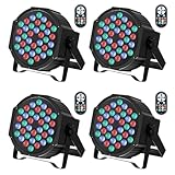 GdjRttk 4PCS RGB LED Par Strahler, 72W Bühnenlicht mit Fernbedienung und DMX...