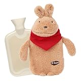 Wärmflasche mit bezug tiere,1L Premium Wärmflasche,Süße wärmflasche tier,...