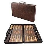 Backgammon Koffer, Tavla, Medium, Reisespiele, Tric Trac, Kunstleder, 44 x 27...