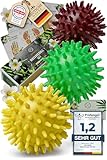 HELDSON® Premium Massageball Set [3 Härtegrade]- Igelball Fußmassage hart,...
