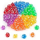 Polyedrische Würfelset, 60PCS Acrylic Dice Set, D10 Spielwürfel Würfel Bunt...