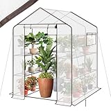 Sekey Gewächshaus 200x145x145 cm, Foliengewächshaus Stabil, Gewächshaus...