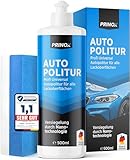 Prinox® Profi Autopolitur 500ml inkl. Polierschwamm für alle Lacke - Schwarz,...