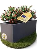 Ondis24 Pflanzkübel Vulkan, 57L Pflanzvolumen, rechteckig, Blumenkasten mit...