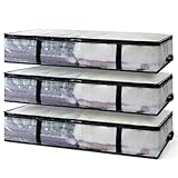 Auveir Unterbett Aufbewahrungsbox 3er Set, 90L Faltbare Aufbewahrungstasche mit...