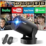 Mini Beamer Unterstützt 4K 1080P, Projektor Tragbarer mit WiFi 6 und Bluetooth...