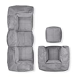 Lumaland Sitzsack-Lounge Modular Garnitur | 5-Teiliges Set | Indoor & Outdoor...