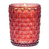 M&SENSE Duftkerze Groß Dunkle Rose & Amber|Knisterkerze mit Holzdocht|500g 100...