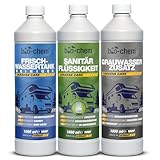 bio-chem Camping Hygiene-Zusätze Set 3-teilig: Bio Sanitärflüssigkeit 1l +...