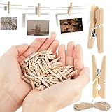 MXTIMWAN Mini Holzklammern, 200 Stück Holzklammern Klein, Natur Deko Klammern,...