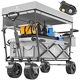 KESSER® Bollerwagen faltbar GT9000 Handwagen mit Dach | Transportwagen max....