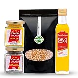 Hopser Food Fun Partyset 500g Popcornmais,250ml Popcornöl mit Butteraroma,150g...