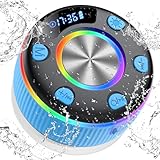 Bluetooth Lautsprecher Dusche, Musikbox bluetooth mit RGB Lichtshow, IP7...