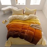 Pureant Orange Gradient Tröster-Sets voller gelber und oranger Samt-Bettwäsche...