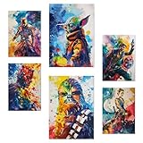 Nacnic 6er-Set Bunte Starwars Poster mit Designillustrationen zur Dekoration der...