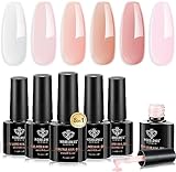 modelones 8-in-one Aufbaugel FüR GelnäGel, 6 Farben Rosa WeißFüR Builder Gel...