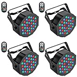 UKing 4PCS LED Par Licht, 72W LED Strahler RGB DMX Bühnenlicht 7 Modi...