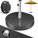 KESSER® Granit Sonnenschirmständer mit Edelstahlrohr, Hochwertiger...
