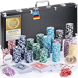Profi Pokerkoffer Pokerset inkl. 300-500 Chips hochwertigen Pokerchips;...