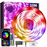 Led Strip 10m RGB LED Streifen mit Fernbedienung Bluetooth Musik Sync...