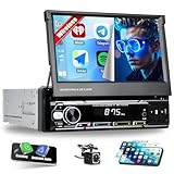 CAMECHO Autoradio 1 Din mit Wireless Carplay, 7 Zoll Touchscreen Bluetooth Radio...