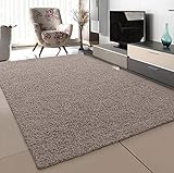 SANAT Teppich Wohnzimmer - Beige Hochflor Langflor Teppiche Modern, Größe:...