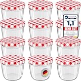 WELLGRO 12x Einmachgläser mit Schraubdeckel, 230 ml Einmachglas Klein,...