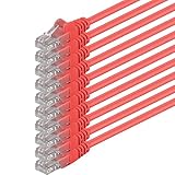1aTTack.de 1m - rot - 10 Stück - (Pack) - CAT.6 CAT6...