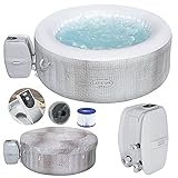 Whirlpool Bestway aufblasbar grau │ 180x66cm inkl. Filter Pumpe Abdeckung...