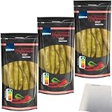 Edeka Peperoni Pfefferonen scharf Handgepflückt 3er Pack (3x250g Packung) + usy...
