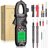 CAMWAY Stromzange, Strommessgerät DC/AC Strom 0-600A, Zangenmultimeter True-RMS...