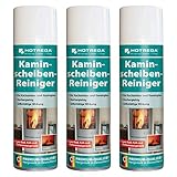 HOTREGA Kaminscheiben Reiniger 300ml Set mühelos Ruß vom Kaminglas entfernen...