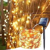 BrizLabs Solar Lichterkette Aussen, 15M 150 LED Solarlichterkette Außen...