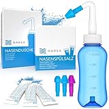 Nasendusche Set NARSA® · 30x Nasenspülsalz · 3 Aufsätze für Erwachsene und...