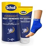 Scholl Overnight Fußpflege-Set, Fußpflege Creme 60ml, wiederverwendbare...