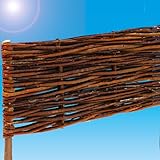 UrFence 5 Stück Beeteinfassung Weide - 100x20 Weidengeflecht Zaunelemente zum...