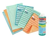 AQUA CLEAN Mikrofaser Fenstertuch Ultra Plus Kristall 6tlg. + Zauberglanz 200ml
