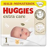 Huggies Babywindeln für Neugeborene Newborn Größe 1, 100 Windeln (2x50),...