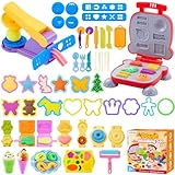 TicKiddos Knetwerkzeug für Kinder, 50 Stück Knete Zubehör Set mit Hamburger...