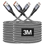 USB C Kabel 3M [2Stück], Lang Nylon USB A auf Typ C Ladekabel für PS5...