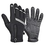 HIKENTURE-Fahrradhandschuhe-Superwarme Winddichte rutschfeste MTB-Handschuhe mit...