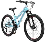 BIKESTAR Alu Mountainbike Jugendfahrrad 24 Zoll ab 9-14 Jahre Hardtail | 21 Gang...