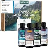 Fjorland Saunaaufguss Set BIO 4 x 100 ml Saunadüfte Geschenkset - Ätherische...