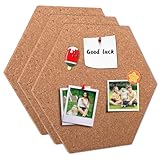 3 Stück Pinnwand Kork Korkwand Selbstklebend Korkplatte Sechseckiger Kork für...