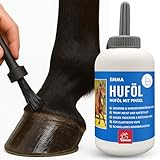 EMMA Huföl Pferd mit Pinsel 480 ml – mit Walnussöl – Hufpflege für Pferde...