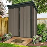 UDPATIO Metall Gartenhaus mit 1.5 m², Pultdach - 162 x 92 x 180 cm für den...
