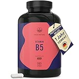 Vitamin B5-365 Kapseln - 500mg Pantothensäure hochdosiert - 1 Jahr Vorrat -...