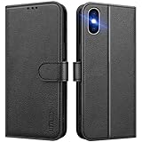 UITUIM Handyhülle für iPhone X/iPhone XS, Klapphülle Leder Hülle Klappbar...