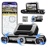 AZDOME 4 Kanal 4K dashcam Auto 360 Grad mit 128GB eMMC, 2.5K+3 * 1080P Dashcam,...