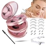 Wimpern Magnetische Wimpern Natürlicher Look Magnet Wimpern mit Zange...